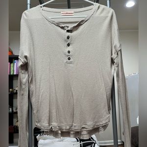 Waffle knit UO long sleeve top